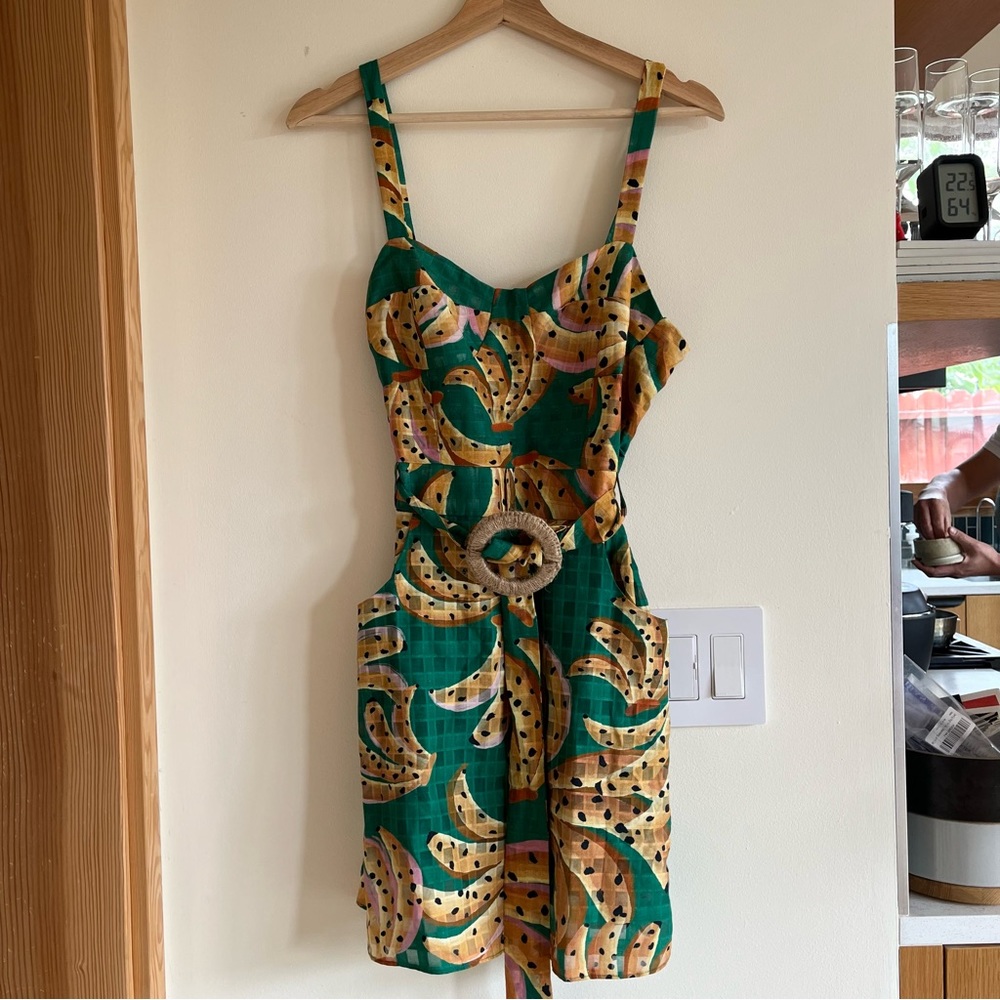Banana mini dress with a matching belt by FARM rio